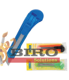 Cuțit de cancelarie JOBMAX, 18 mm, cu mecanism de fixare a lamei, carcasă din plastic