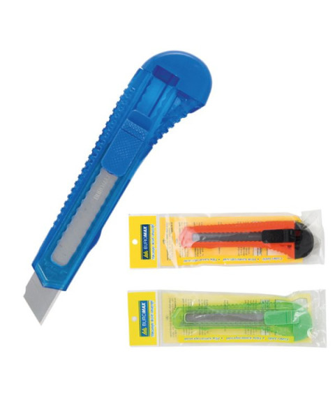 Cuțit de cancelarie JOBMAX, 18 mm, cu mecanism de fixare a lamei, carcasă din plastic Cuțit de cancelarie JOBMAX, 18 mm, cu mecanism de fixare a lamei, carcasă din plastic