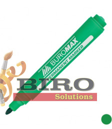 Marker permanent rezistent la apă, verde, 2–4 mm, bază alcoolică, BUROMAX