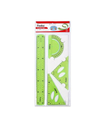 Set geometric flexibil transparent din PVC, 4 piese, Foska BP77