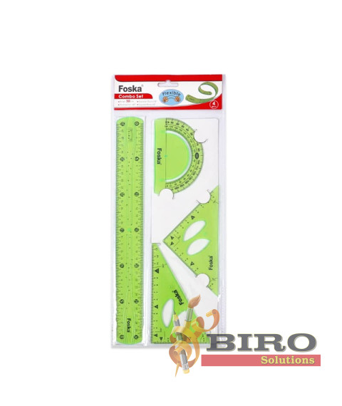 Set geometric flexibil transparent din PVC, 4 piese, Foska BP77
