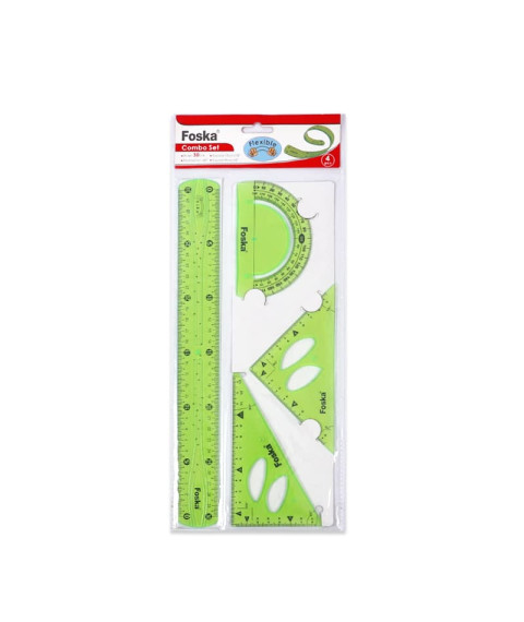 Set geometric flexibil transparent din PVC, 4 piese, Foska BP77
