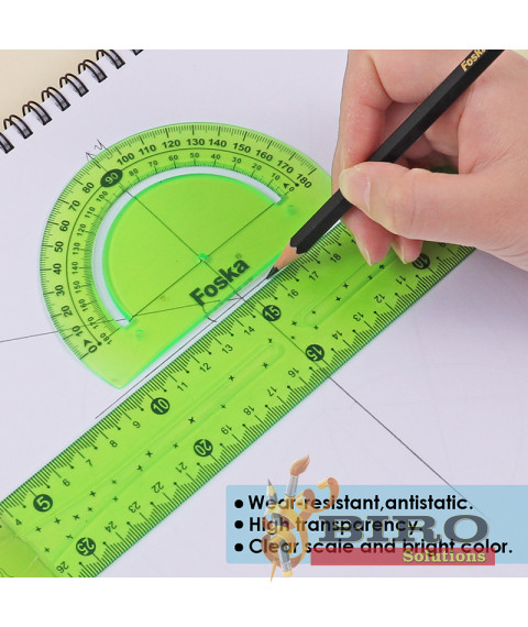 Set geometric flexibil transparent din PVC, 4 piese, Foska BP77