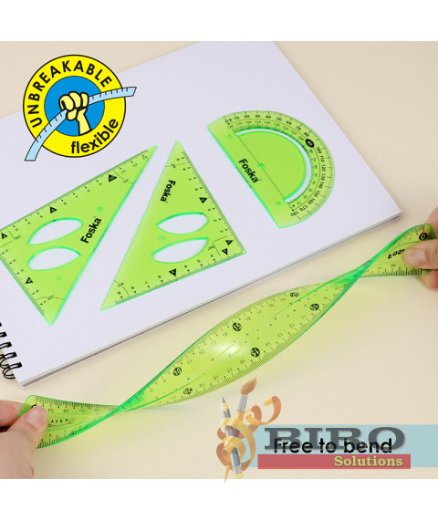Set geometric flexibil transparent din PVC, 4 piese, Foska BP77