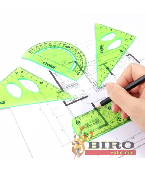 Set geometric flexibil transparent din PVC, 4 piese, Foska BP77