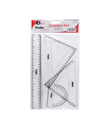 Set geometric 4 piese din plastic transparent, Foska BP9230 Set geometric 4 piese din plastic transparent, Foska BP9230