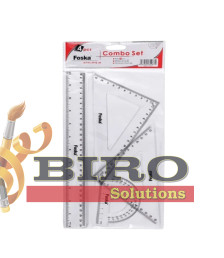 Set geometric 4 piese din plastic transparent, Foska BP9230