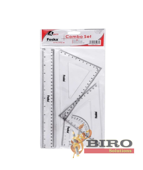 Set geometric 4 piese din plastic transparent, Foska BP9230
