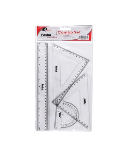 Set geometric 4 piese din plastic transparent, Foska BP9230