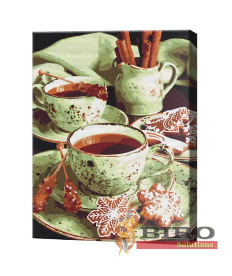 Turte cu mentă, 40x50 cm, pictură pe numere