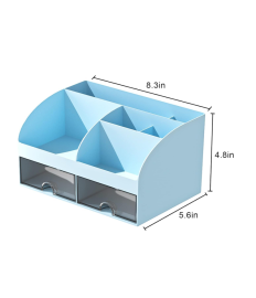 Organizator de birou pentru rechizite, albastru, 14,2 × 12 × 21,1 cm, Foska BS8005 Organizator de birou pentru rechizite, albastru, 14,2 × 12 × 21,1 cm, Foska BS8005