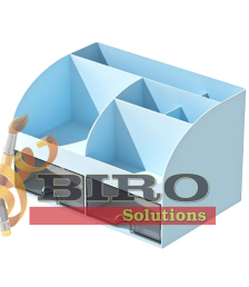 Organizator de birou pentru rechizite, albastru, 14,2 × 12 × 21,1 cm, Foska BS8005