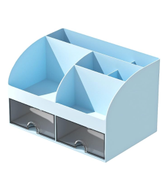 Organizator de birou pentru rechizite, albastru, 14,2 × 12 × 21,1 cm, Foska BS8005