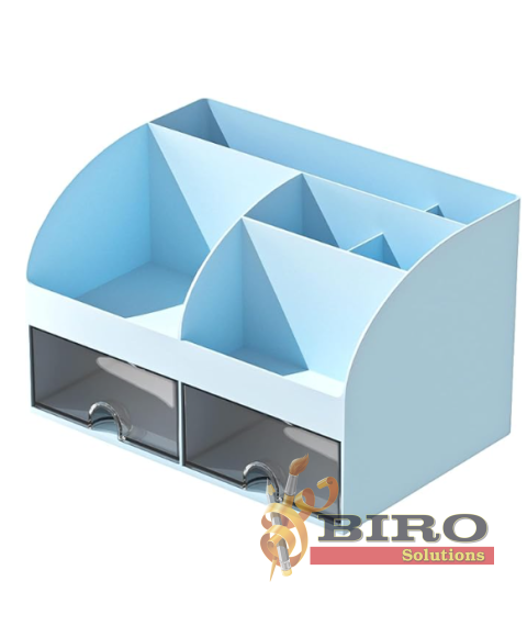 Organizator de birou pentru rechizite, albastru, 14,2 × 12 × 21,1 cm, Foska BS8005