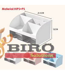 Organizator de birou pentru rechizite, alb, 14,2 × 12 × 21,1 cm, Foska BS8005