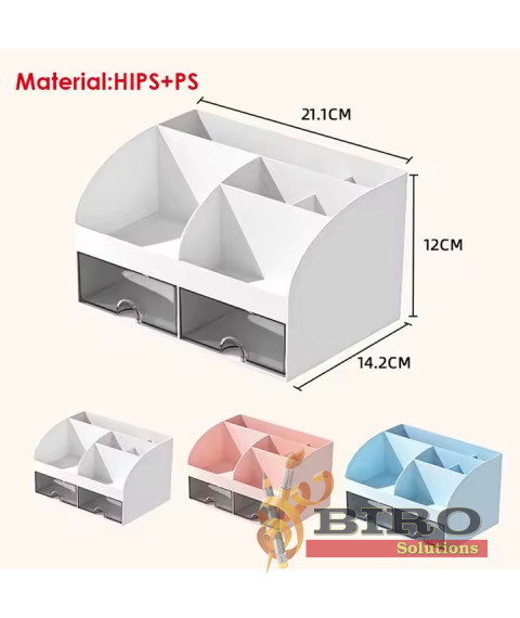 Organizator de birou pentru rechizite, alb, 14,2 × 12 × 21,1 cm, Foska BS8005