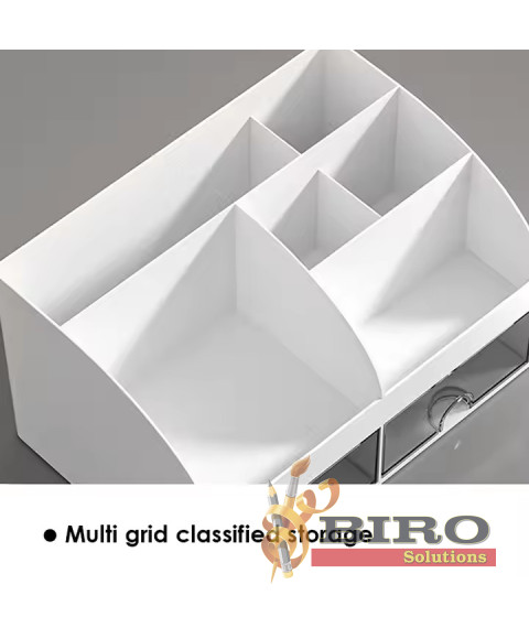 Organizator de birou pentru rechizite, alb, 14,2 × 12 × 21,1 cm, Foska BS8005