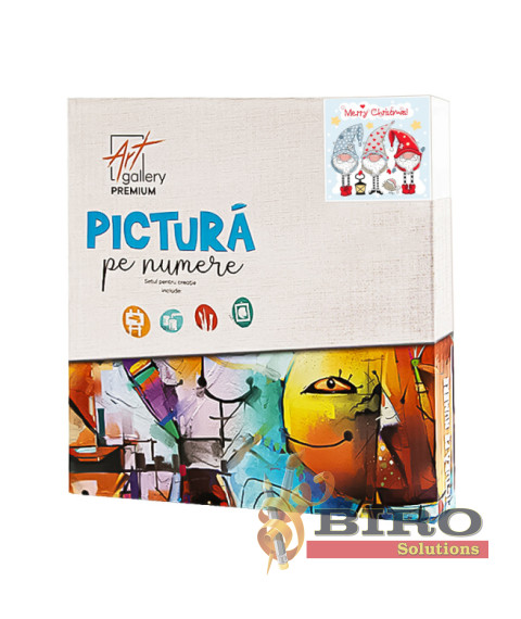 Pictură pe numere 20×20 cm Pitic de Crăciun
