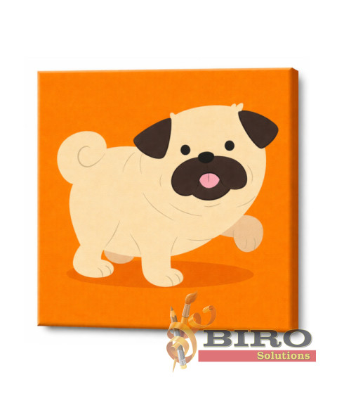 Pictura pe numere 20x20cm Mops