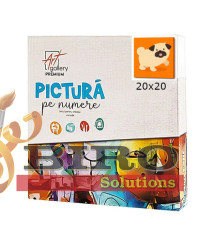 Pictura pe numere 20x20cm Mops