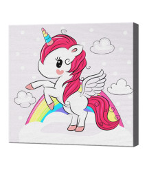 Pictură pe numere 20×20 cm „Unicorn”