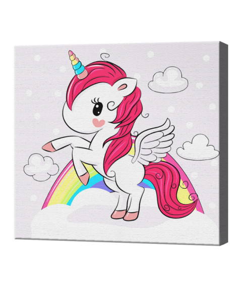 Pictură pe numere 20×20 cm „Unicorn”