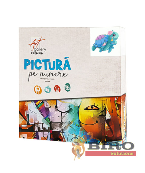 Pictură pe numere 20×20 cm Broaștele-țestoase