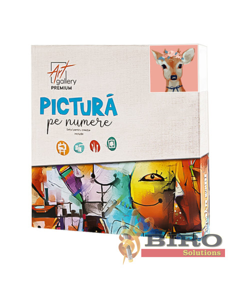 Pictură pe numere 20×20 cm Pui de cerb în coroniță