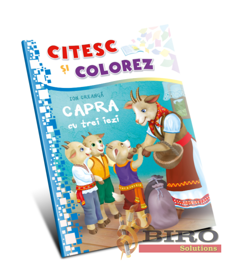 Citesc și colorez (pe silabe). Capra cu trei iezi
