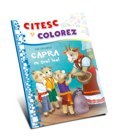 Citesc și colorez (pe silabe). Capra cu trei iezi