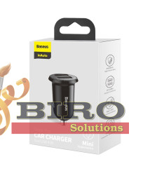 USB Car Charger - Baseus Grain Pro, 2xUSB (U + U), 5V/4.8A, Black  CCALLP-01