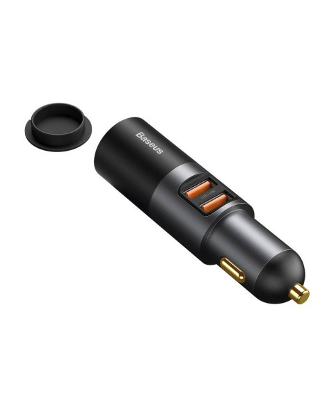 Încărcător auto USB - Baseus Share Together, 2xUSB (U + U + Lighter), 120W, Gray  CCBT-D0G