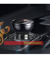 USB Car Charger - Baseus Digital Display, 2xUSB (U + U), 24W, 5V/4.8A, Display, Gray  CCBX-0G