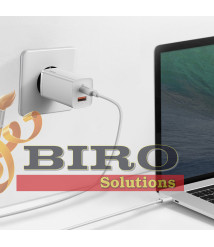 Încărcător Universal Baseus GaN2 Lite, 2xUSB (U + C), 65W, 5V/3A, White  CCGAN2L-B02