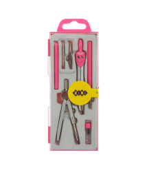Set compas ZI-BI Basis, 7 piese, în cutie din plastic, roz, ZB.5306BS-10