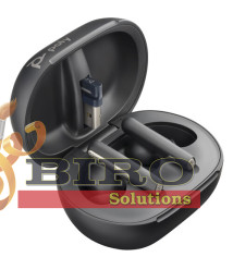 Casti Poly Voyager Free 60 + UC M Carbon Black Earbuds + BT700 USB-C Adapter +Touchscreen Charge Case