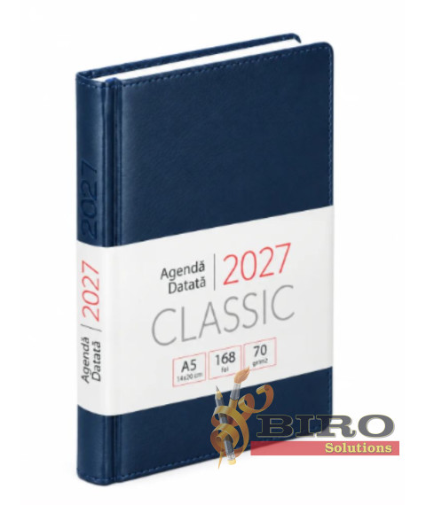 Agendă datată 2027 CLASSIC A5, 168 foi, albastră
