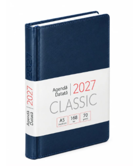 Agendă datată 2027 CLASSIC A5, 168 foi, albastră