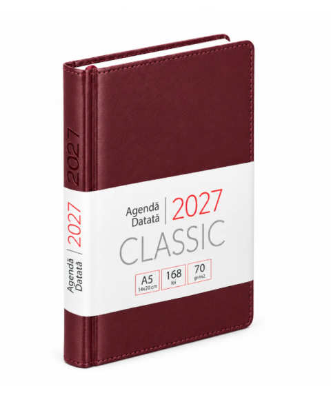 Agendă datată 2027 CLASSIC A5, 168 foi, bordo