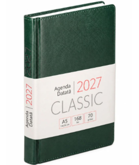 Agendă datată 2027 CLASSIC A5, 168 foi, verde