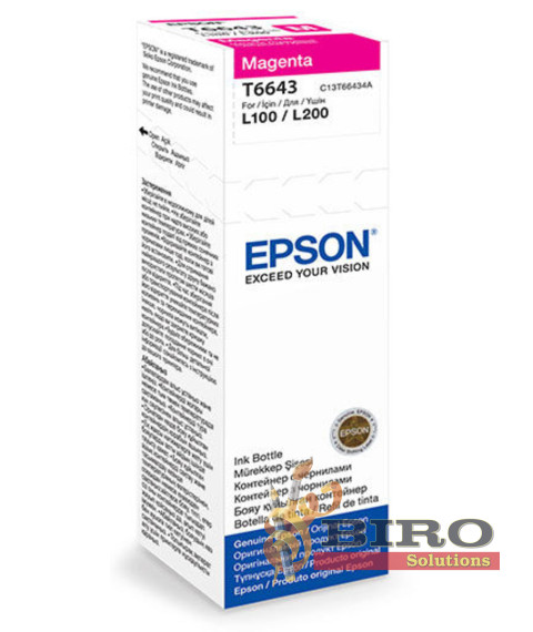 Cerneală Epson T66434A Magenta pentru L100/110/200/210/222/300/312/350/355, 70 ml
