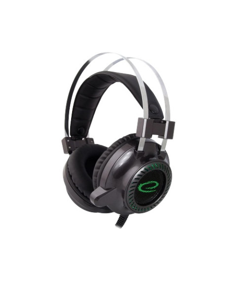 Headset Gaming Esperanza TOXIN EGH460, Green LED backlight, 1x mini jack 3.5mm + 1x USB 2.0, Drivers 40mm, Volume control, Cable length 2m, Weight 380