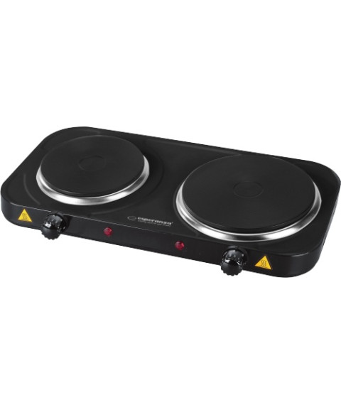 Plită electrică dublă Esperanza YELLOWSTONE EKH007K, 2500W, 2 ochiuri, neagră