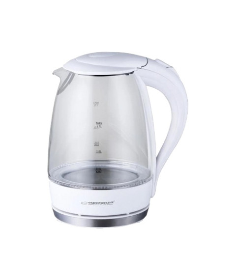 Fierbător de apă Esperanza SALTO ANGEL EKK011W, 1.7L, sticlă cu LED, 2200W