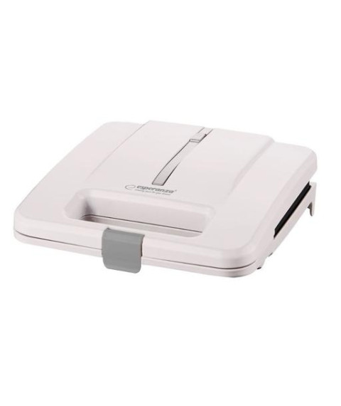 Sandwich Maker Esperanza PARMIGIANO EKT010W, 1000W, Alb – Grill antiaderent, temperatură automată