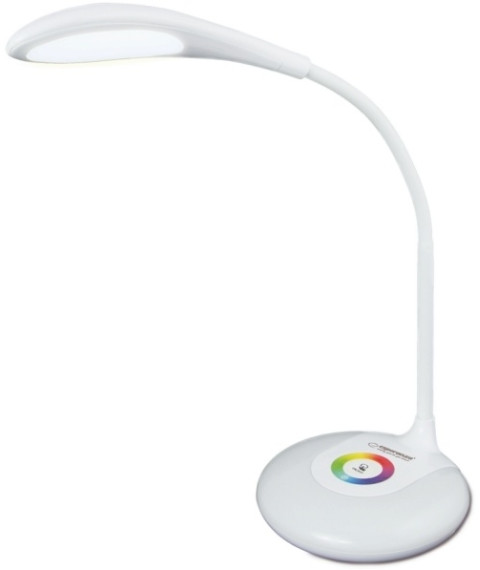 Lampă de birou Esperanza ALTAIR ELD102, albă – 16 LED-uri, lumină RGB, 3 trepte, 256 culori