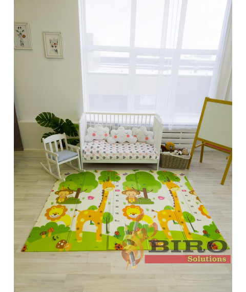 Covoras de joaca pentru copii Alphabet/Lion 150x200cm, 2 fete, termic, anti-derapant, pliabil