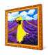 Mozaic cu diamante 40x50 cm Fată în câmp de lavandă