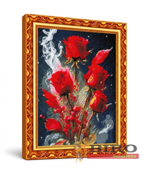 Mozaic cu diamante 40x50 cm Trandafiri în fum