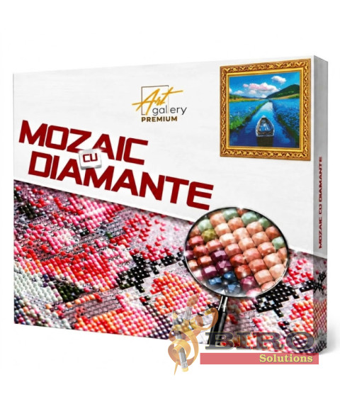 Mozaic cu diamante „Barcă pe râu”, 40 × 50 cm